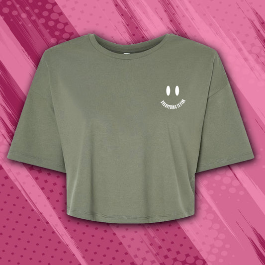 CDB 6482 SMILIE PINEAPPLE WOMENS CROP TEE